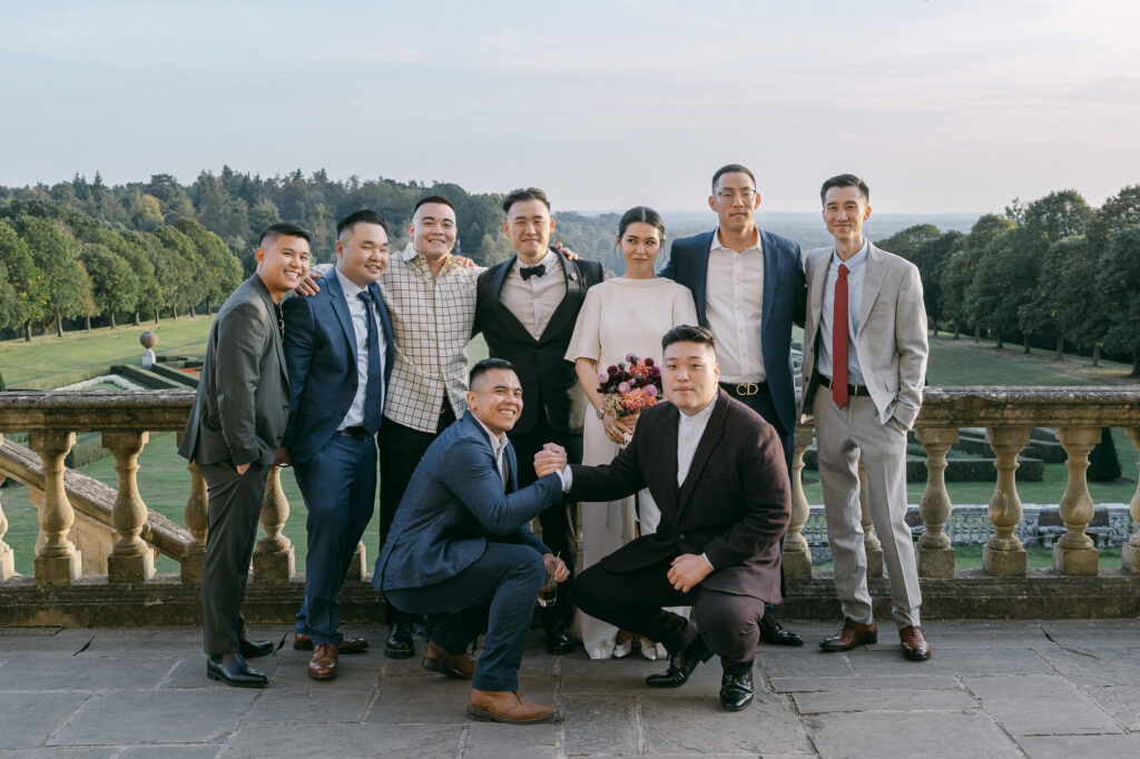 Groomsmen group photo at Cliveden House